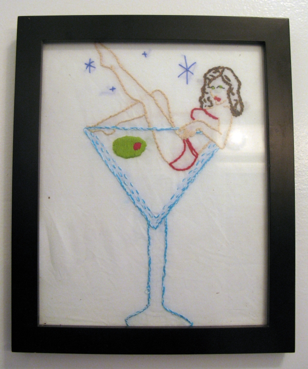 Burlesque Dancer in a Martini Glass